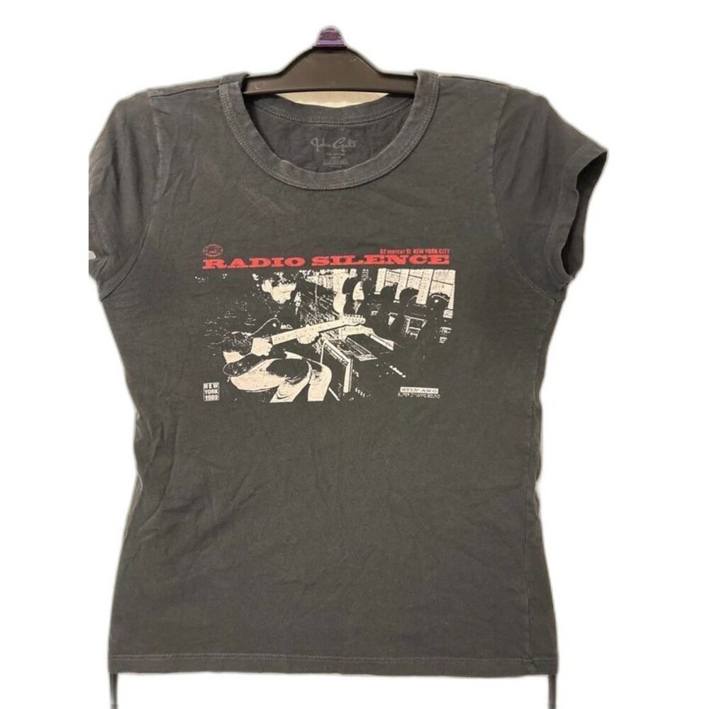 John Galt Brandy Melville Radio Silence Graphic Tee Charcoal One Size